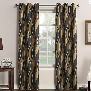 3 Lichtenberg Intersect Grommet 48”x84”char Light-Filtering SingleCurtain Panels